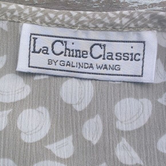 LaChine Classic‎ by Galinda Wang Blouse Button Up Sleeveless Grey White - Picture 9 of 11